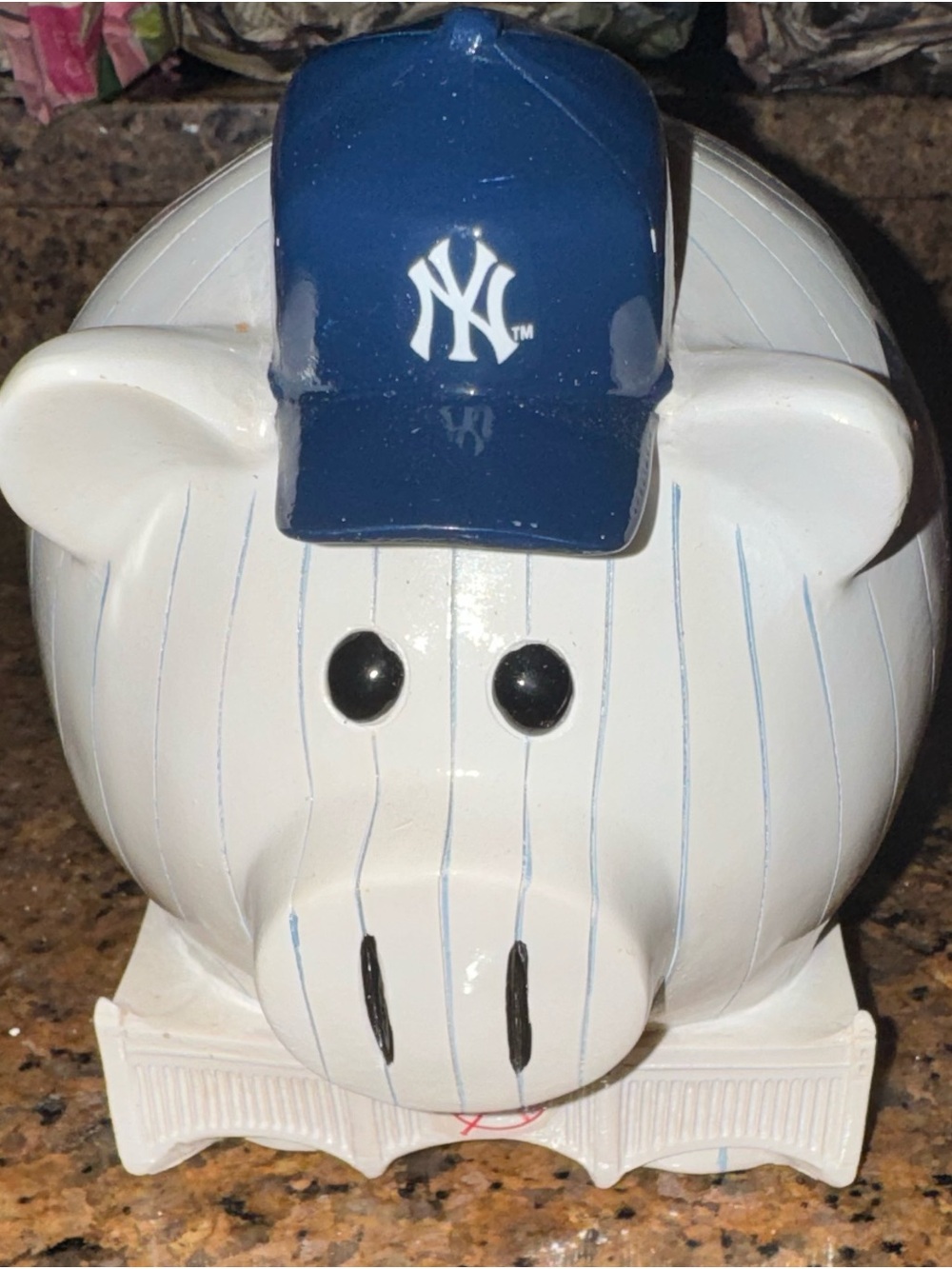 New York Yankees Piggy Bank with Blue Cap